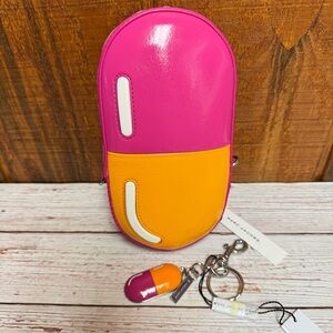 Marc Jacobs 3D Vitamin Pill Crossbody w/ Matching Keychain - Tangerine/Hot Pink